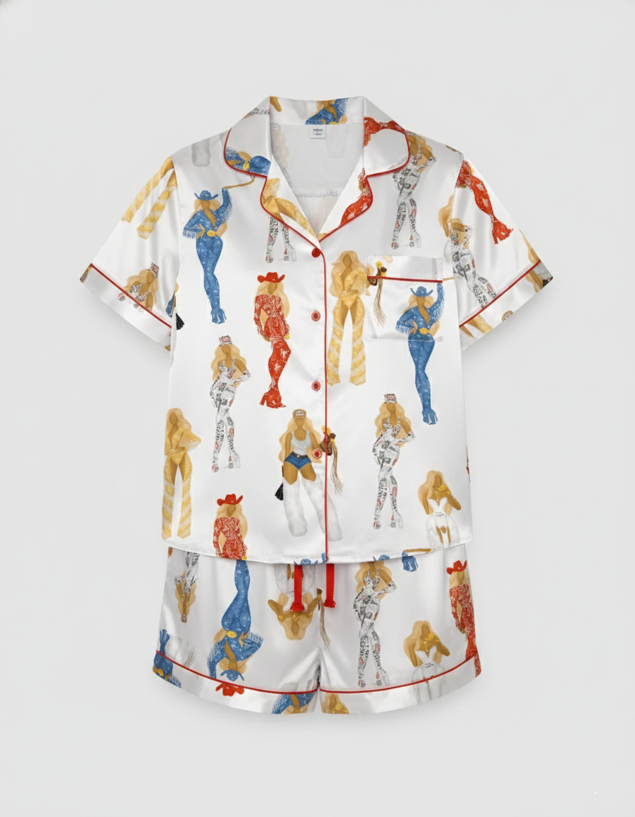 Cowboy Carter Tour Silky Satin Pajama Set For Women
