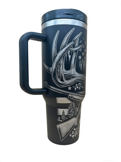 40oz Gun And Skull Tumbler