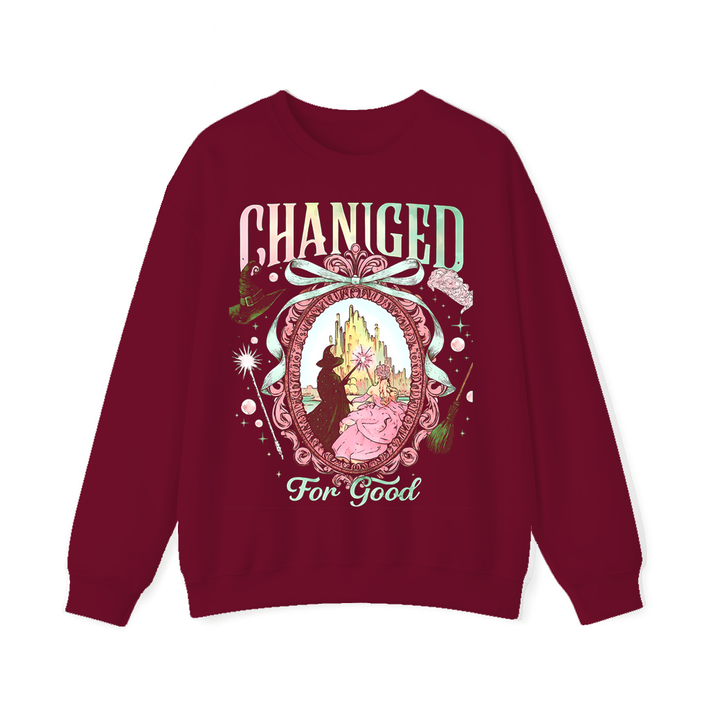Wicked Changed For Good Witch On Mirror Pink and Green Musical Shirt/Crewneck/Hoodie