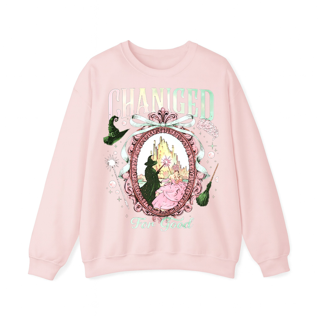 Wicked Changed For Good Witch On Mirror Pink and Green Musical Shirt/Crewneck/Hoodie