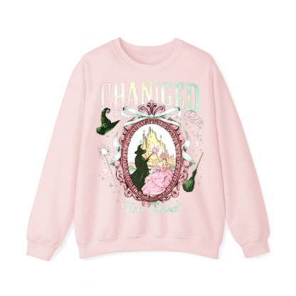 Wicked Changed For Good Witch On Mirror Pink and Green Musical Shirt/Crewneck/Hoodie
