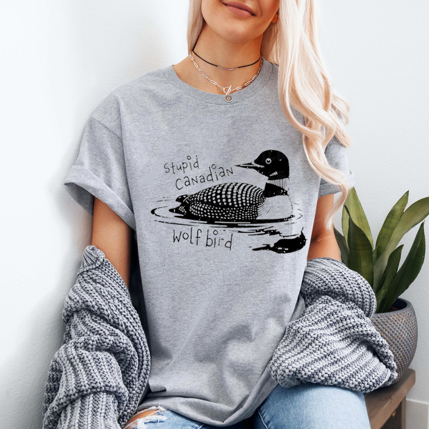 Stupid Canadian Wolf Bird Unisex Shirt/Crewneck/Hoodie