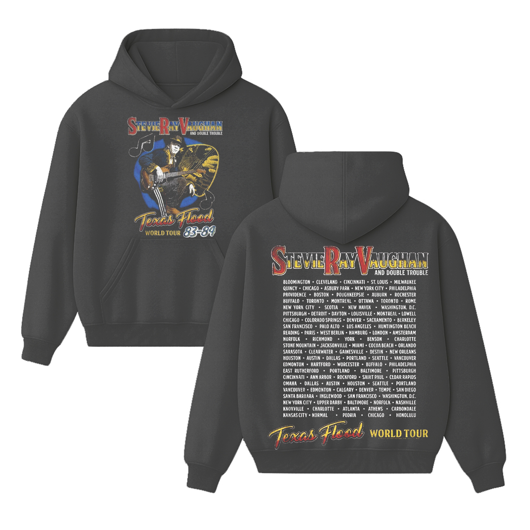 Stevie Ray Vaughan Texas Flood World Tour Men's Unisex Shirt/Crewneck/Hoodie