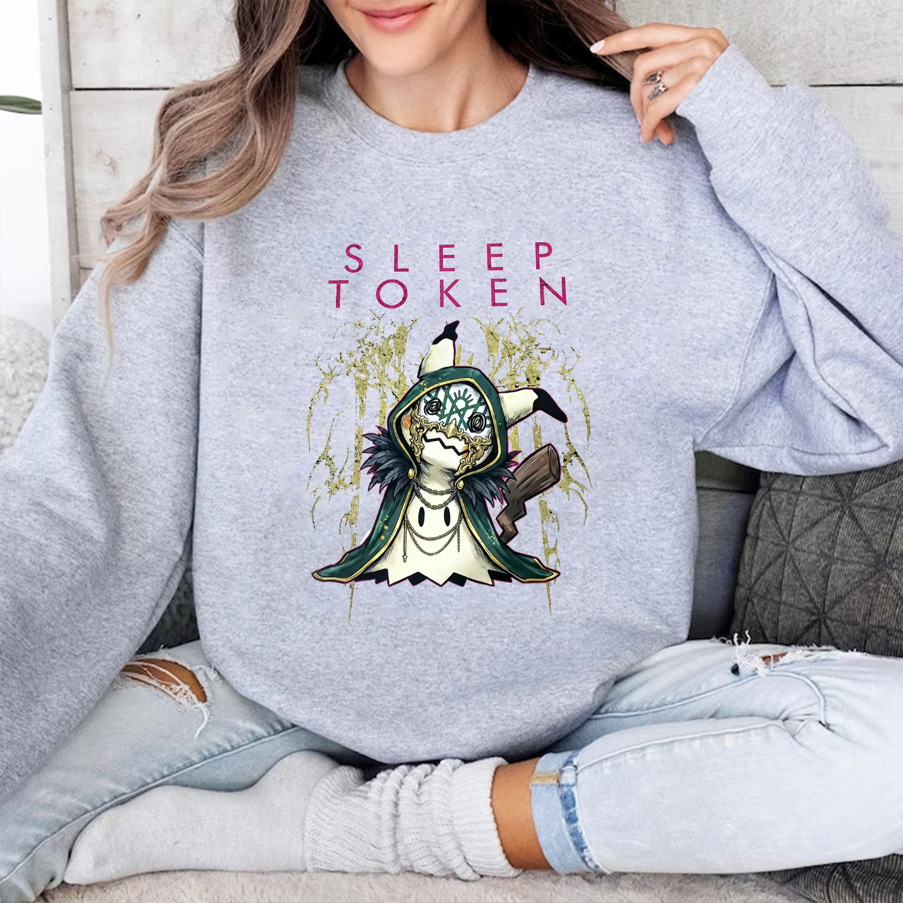 Sleep Token Merchandise Featuring Mimikyu Design Unisex Shirts/Crewneck/Hoodie