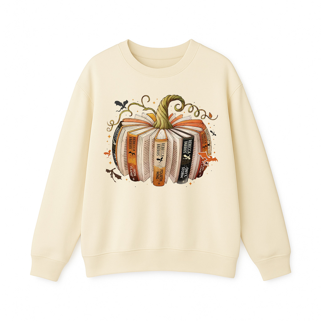 Pumpkin Book Teacher Crewneck Sweatshirt