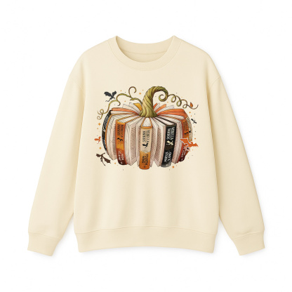 Pumpkin Book Teacher Crewneck Sweatshirt