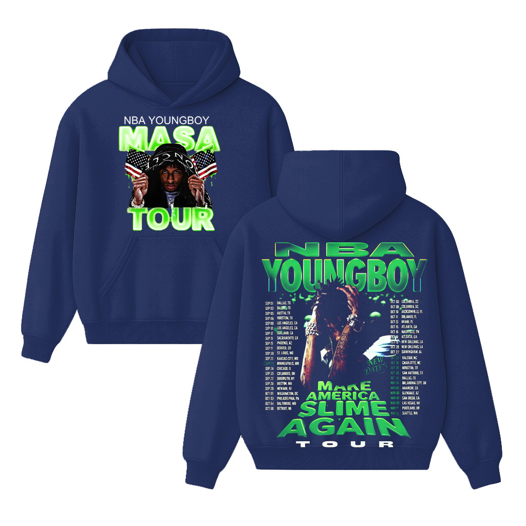 N.B.A Youngboy Masa Tour 2025 Schedule Tour Dates Two Sided Unisex Shirt/Crewneck/Hoodie