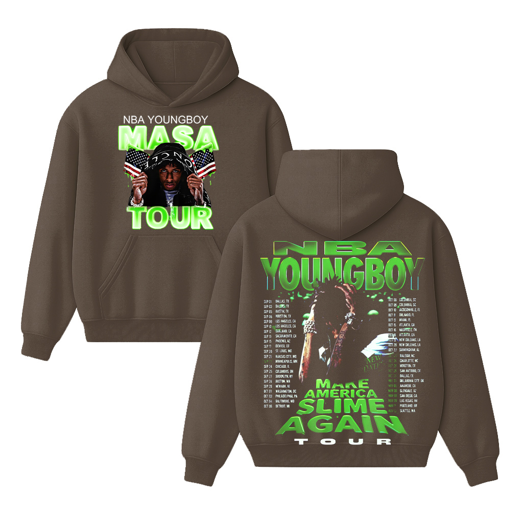 N.B.A Youngboy Masa Tour 2025 Schedule Tour Dates Two Sided Unisex Shirt/Crewneck/Hoodie