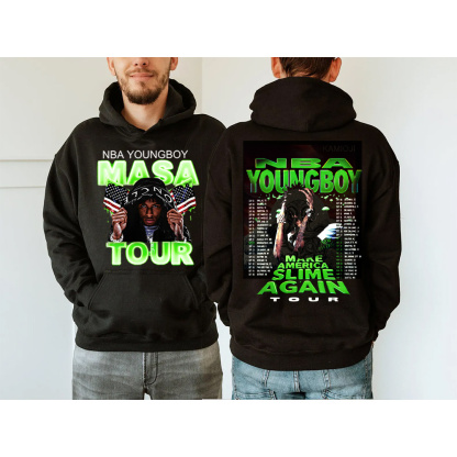 N.B.A Youngboy Masa Tour 2025 Schedule Tour Dates Two Sided Unisex Shirt/Crewneck/Hoodie