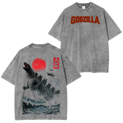 “Gojira Wrath of the Mountain” Kaiju Godzilla Destruction Game Essential  Washed T-shirt/Crewneck/Hoodie