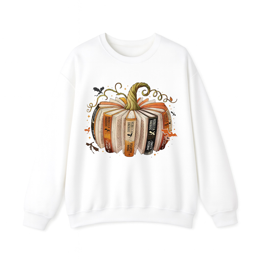 Pumpkin Book Teacher Crewneck Sweatshirt