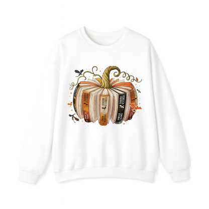 Pumpkin Book Teacher Crewneck Sweatshirt