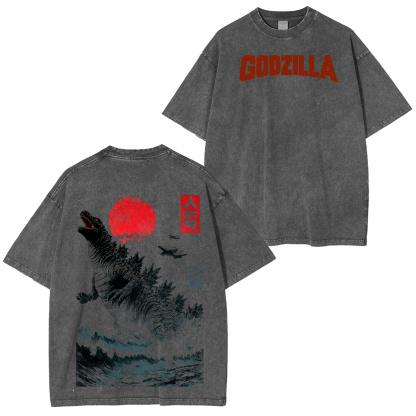 “Gojira Wrath of the Mountain” Kaiju Godzilla Destruction Game Essential  Washed T-shirt/Crewneck/Hoodie
