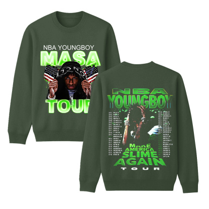 N.B.A Youngboy Masa Tour 2025 Schedule Tour Dates Two Sided Unisex Shirt/Crewneck/Hoodie