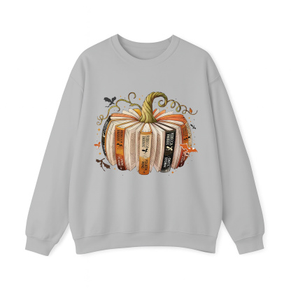 Pumpkin Book Teacher Crewneck Sweatshirt