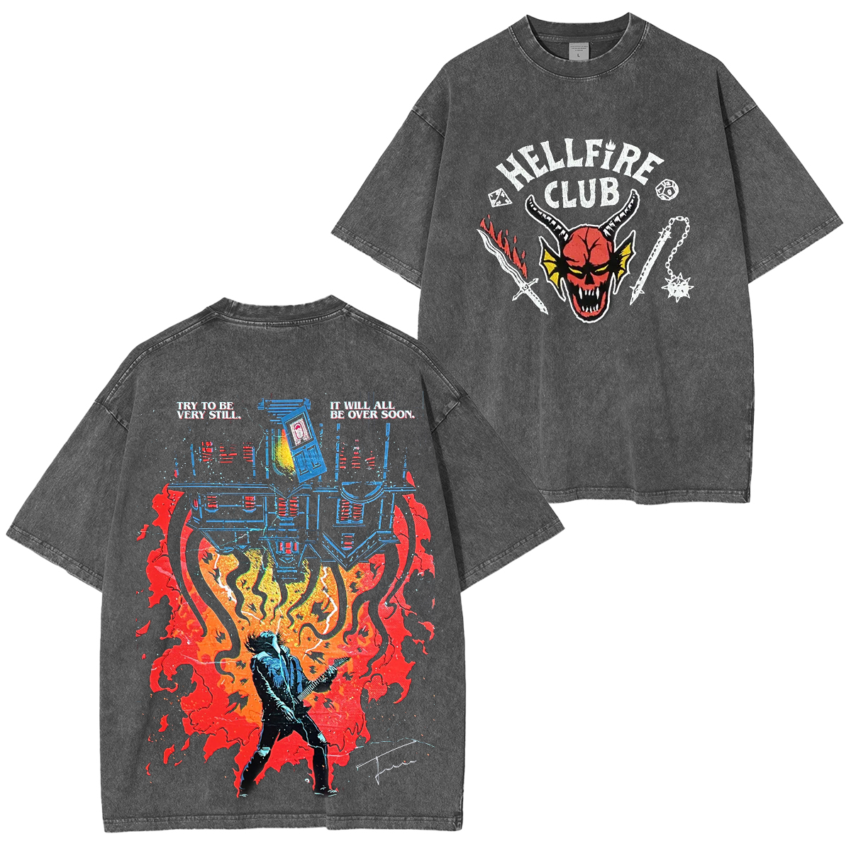 Stranger Things Hellfire Club Unisex Washed T-shirt/Crewneck/Hoodie