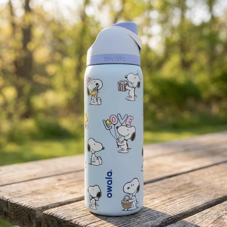 Snoopy Water Bottle Leak-proof and Insulated Straw Bottle 30oz