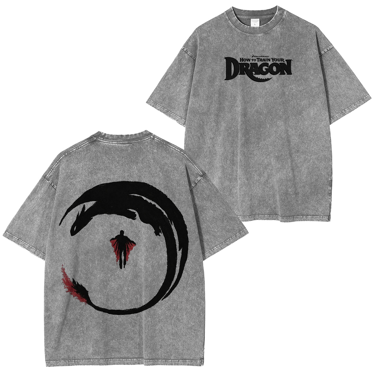 NIGHT Fury & STORMFLY - DISTRESSED IMAGE How 2 Train your Dragon Washed T-shirt/Crewneck/Hoodie