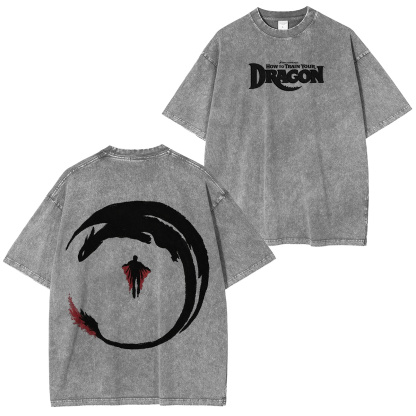 NIGHT Fury & STORMFLY - DISTRESSED IMAGE How 2 Train your Dragon Washed T-shirt/Crewneck/Hoodie