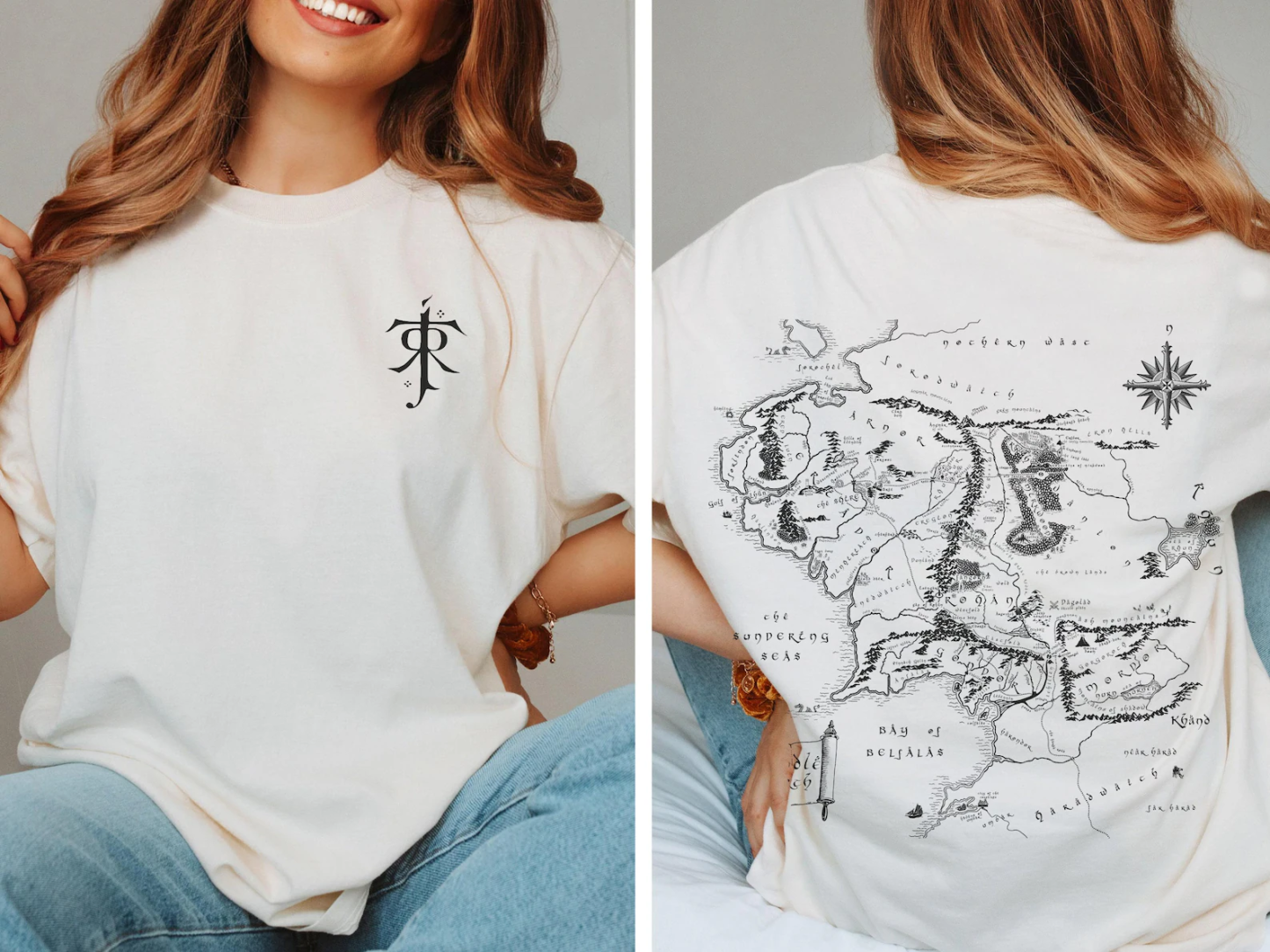 JRR Tolkien LOTR Middle Earth map Unisex Shirt/Crewneck/Hoodie