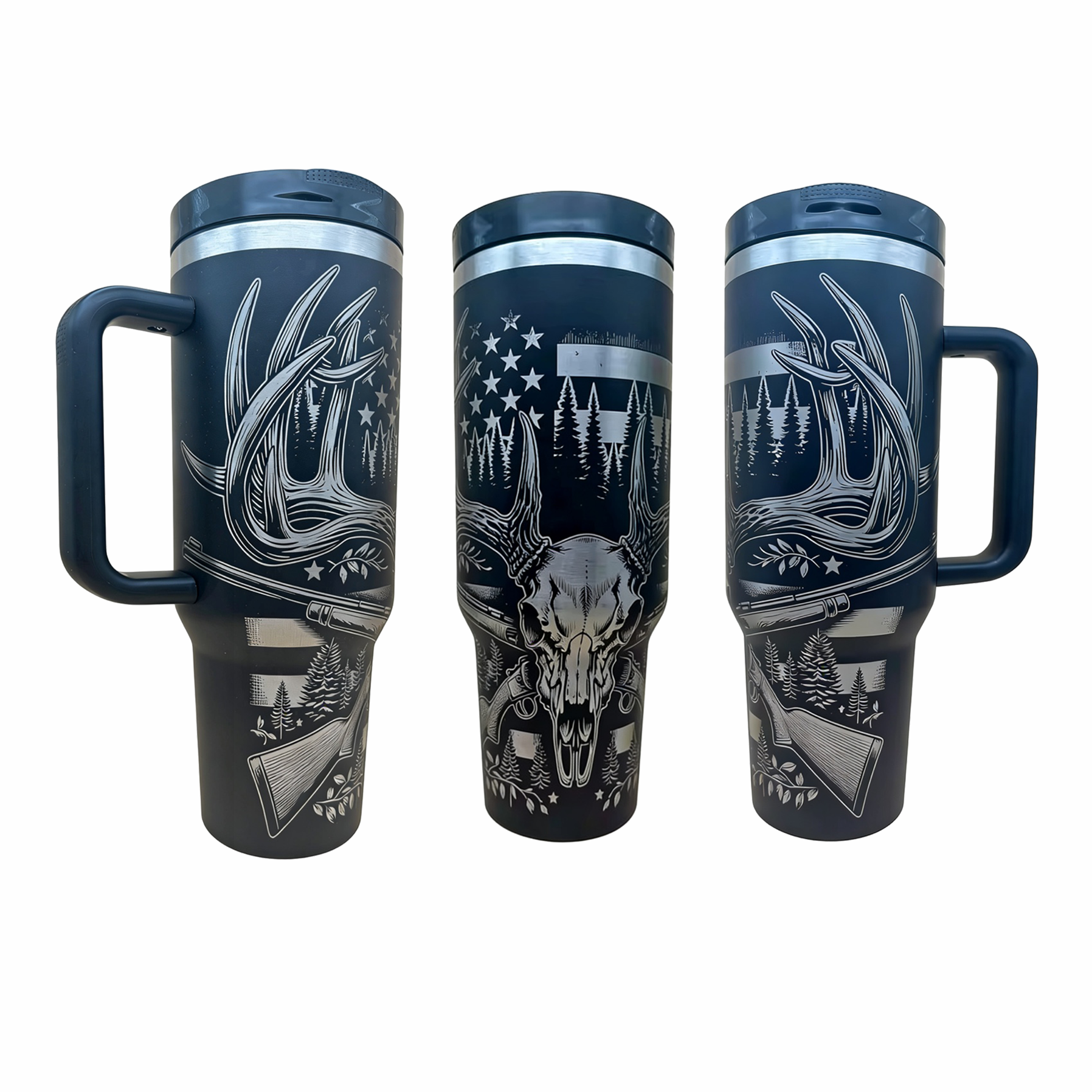 40oz Gun And Skull Tumbler