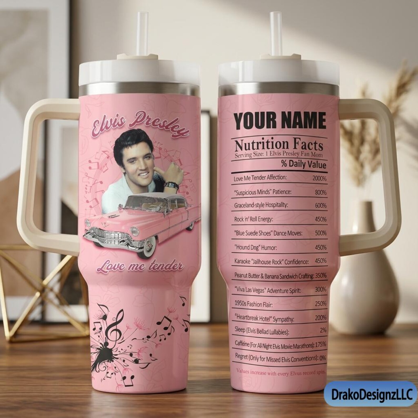 Elvis Presley Tumbler 40Oz