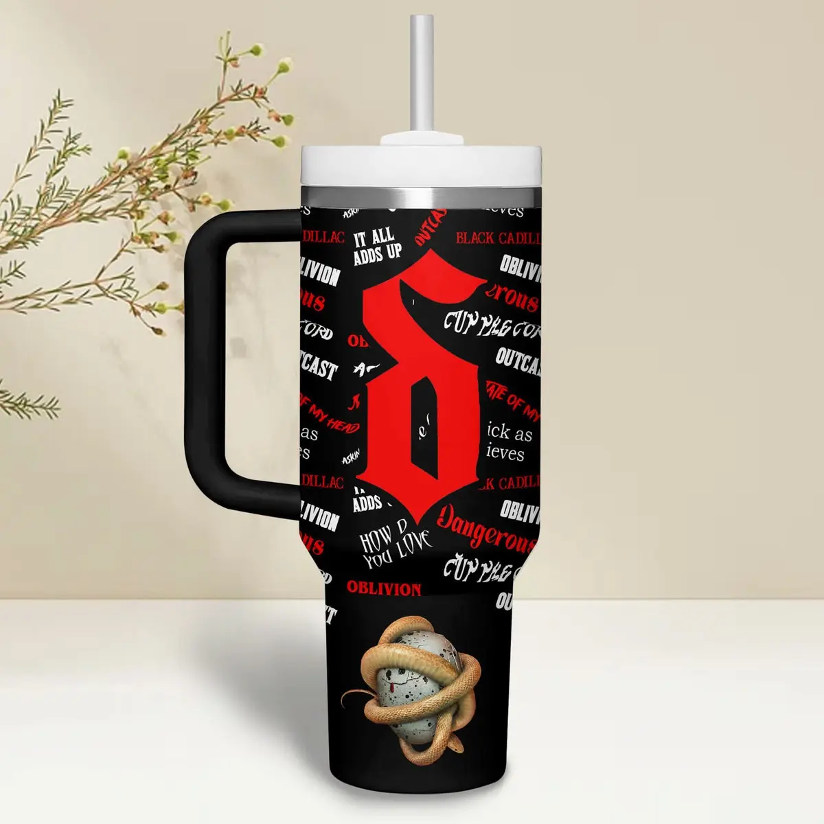ShinedownBand Tumbler 40oz With Handle Rock Fan Cup Stainless Steel Insulated Drinkware