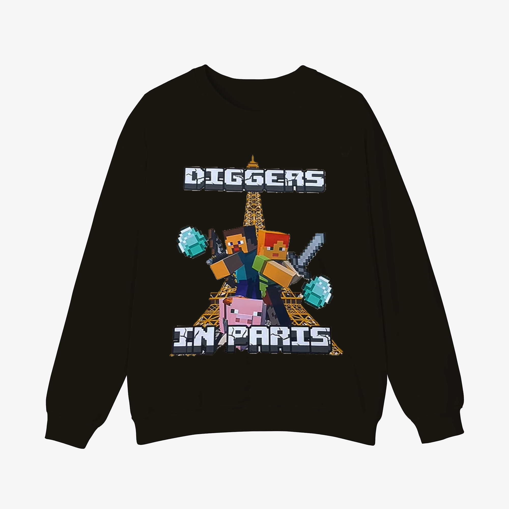 Minecraft Prints Crewneck Sweatshirt