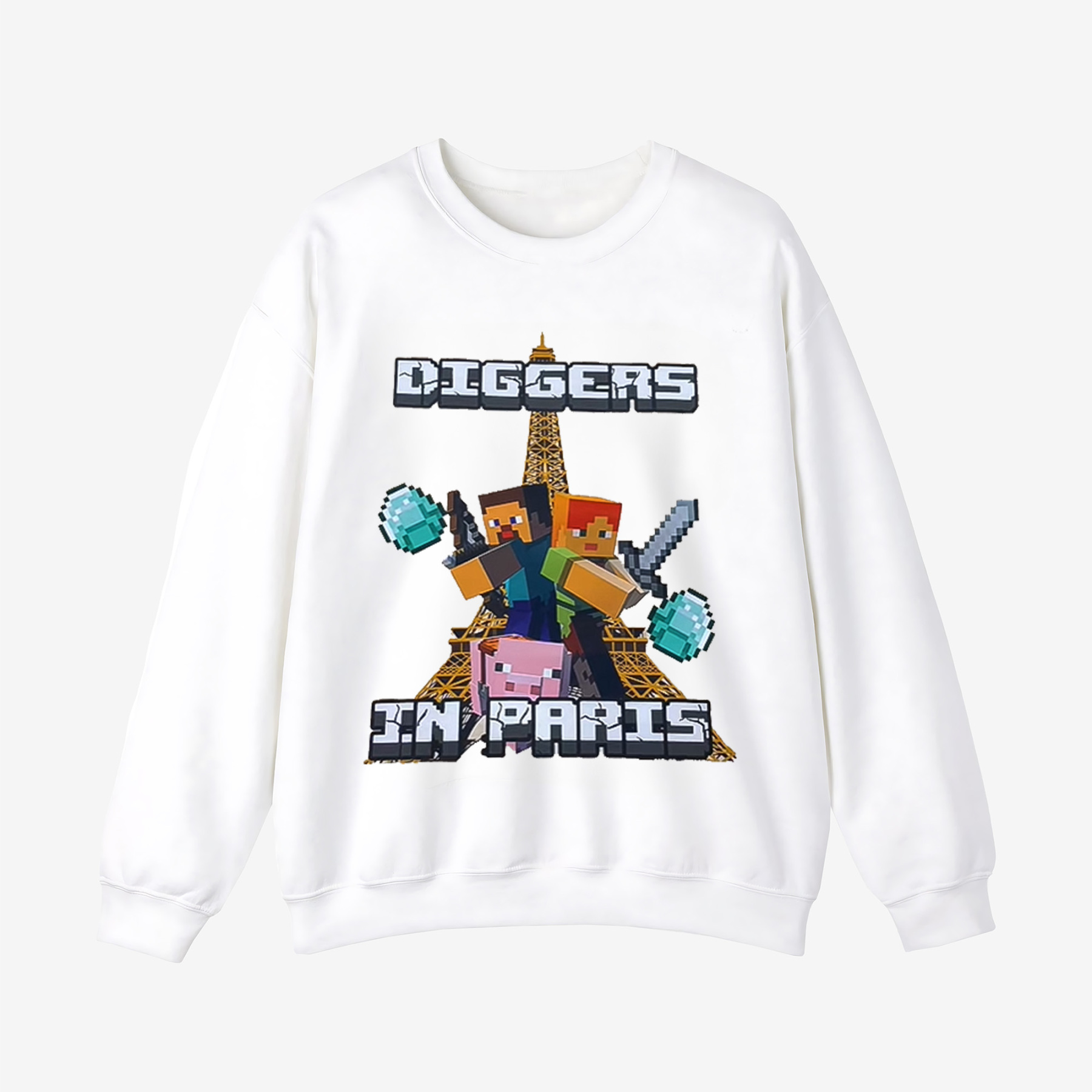 Minecraft Prints Crewneck Sweatshirt