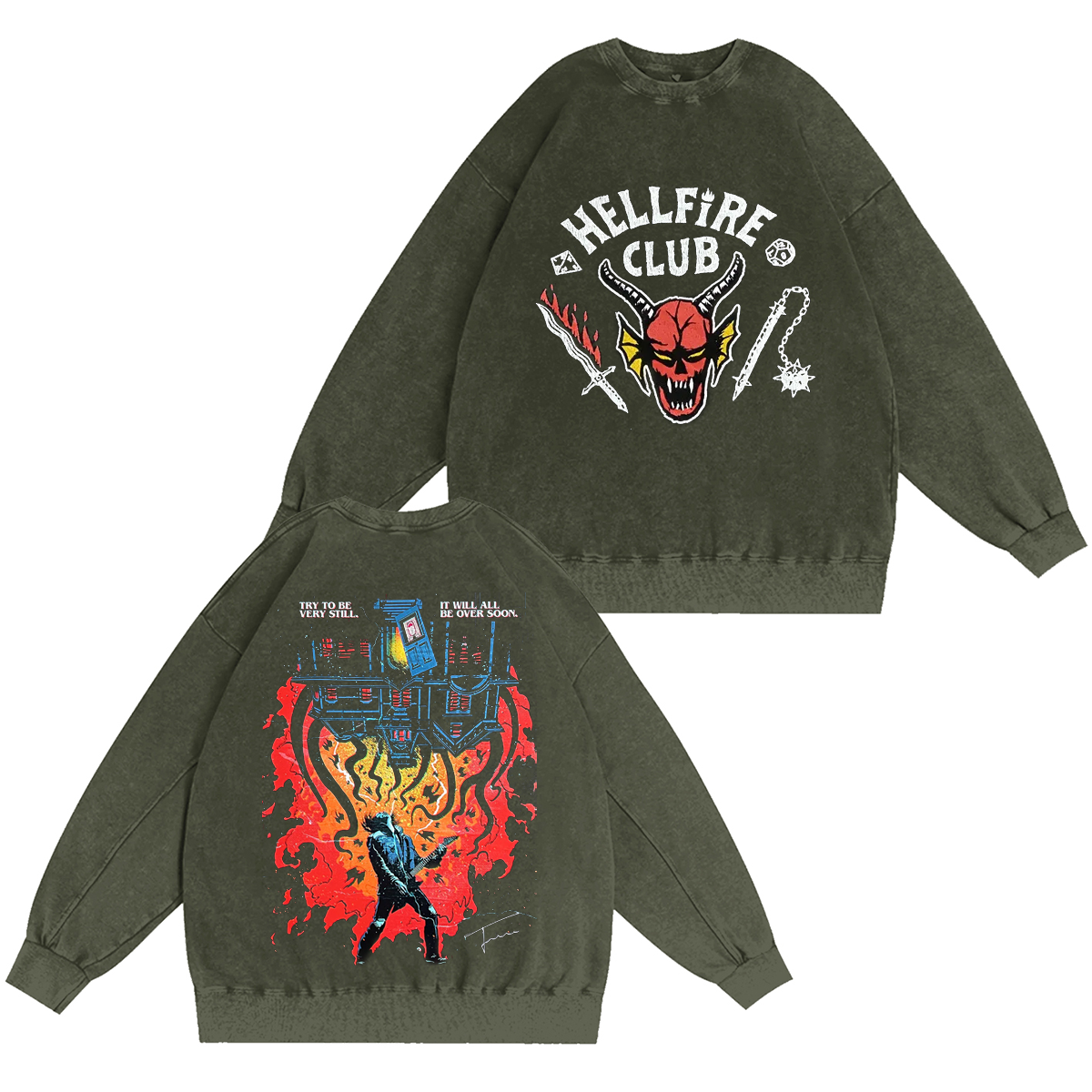 Stranger Things Hellfire Club Unisex Washed T-shirt/Crewneck/Hoodie