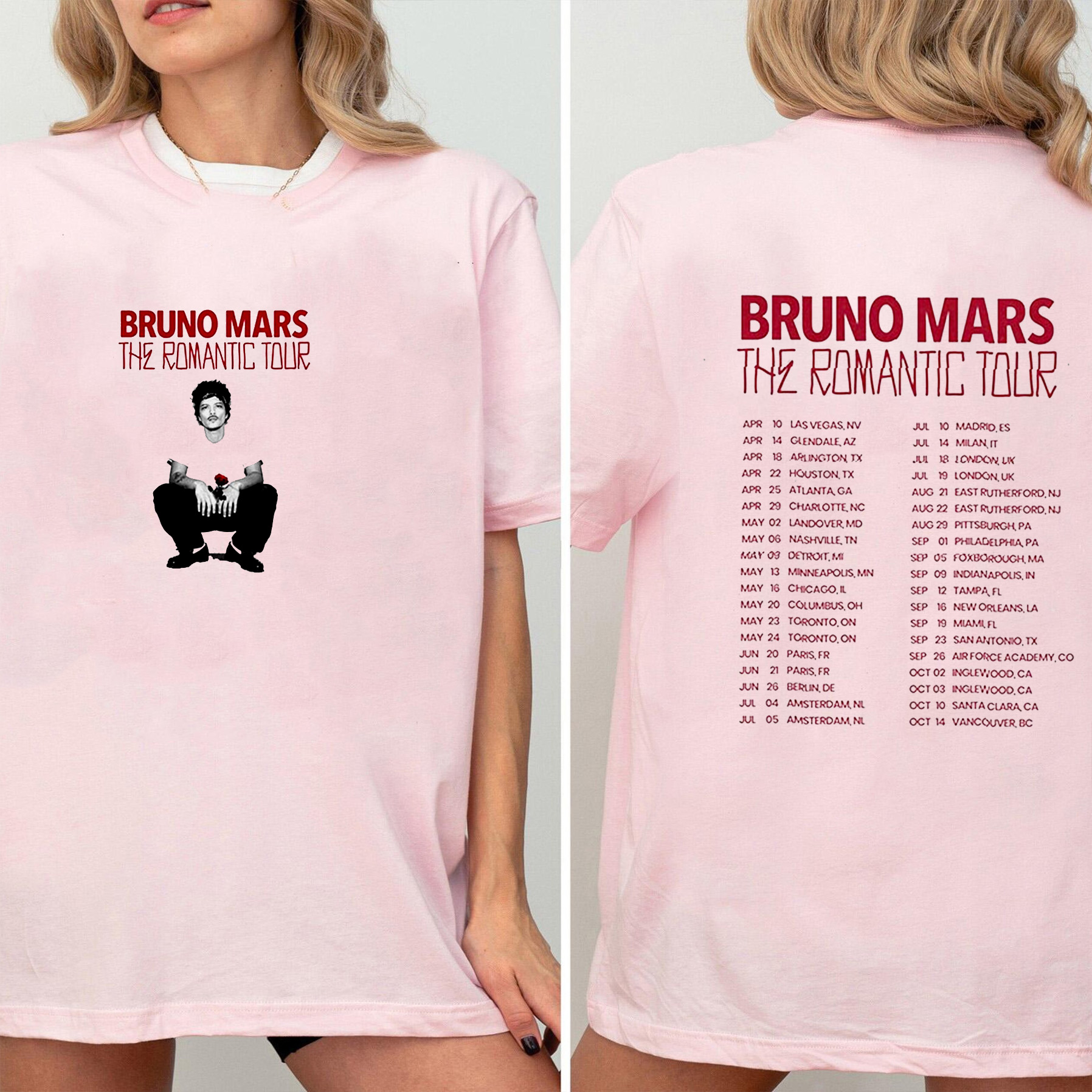Bruno Mars The Romantic Tour 2026 Unisex Tee