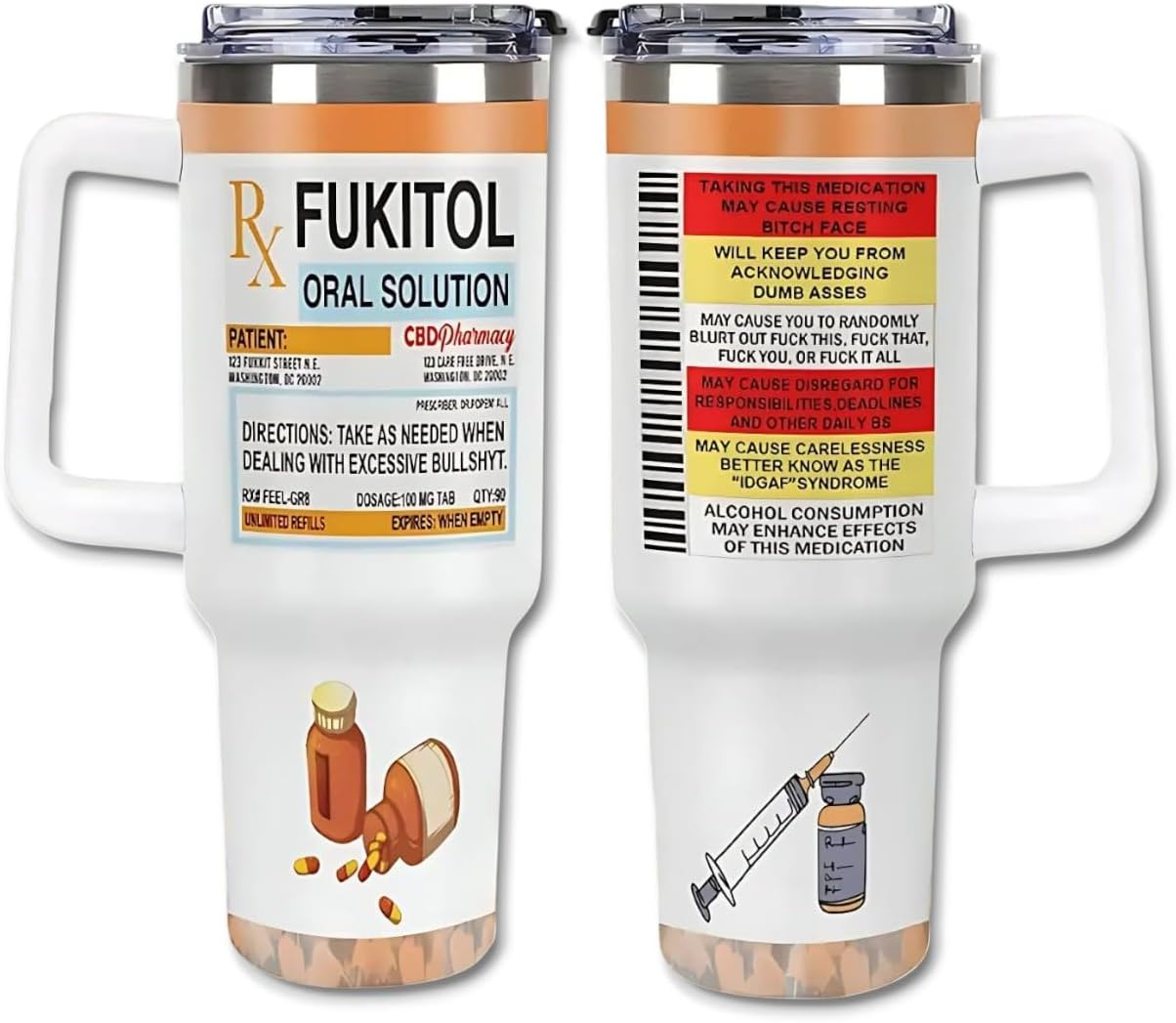 Funny Fukit0l Oral Solution 40oz Tumbler Cup