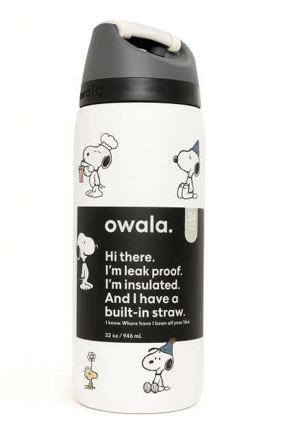 Snoopy Water Bottle Leak-proof and Insulated Straw Bottle 30oz