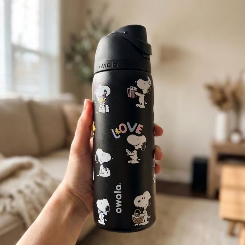 Snoopy Water Bottle Leak-proof and Insulated Straw Bottle 30oz