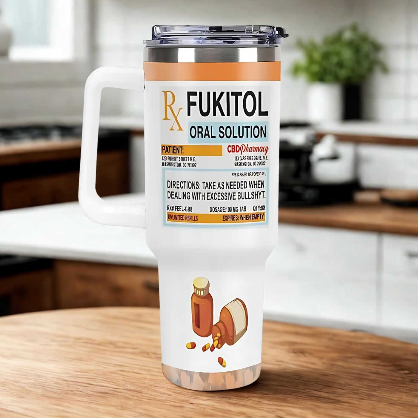 Funny Fukit0l Oral Solution 40oz Tumbler Cup