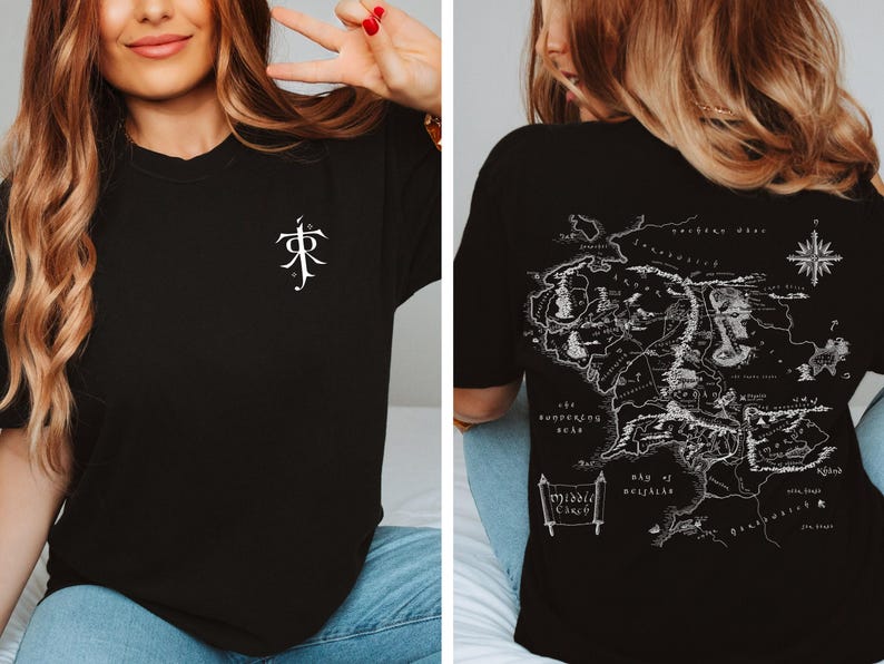 JRR Tolkien LOTR Middle Earth map Unisex Shirt/Crewneck/Hoodie