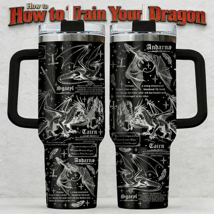 Dragon Rider 30oz or 40oz Stainless Steel Tumbler With Handle HG
