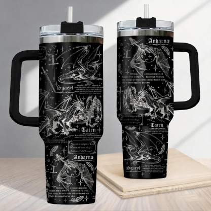 Dragon Rider 30oz or 40oz Stainless Steel Tumbler With Handle HG