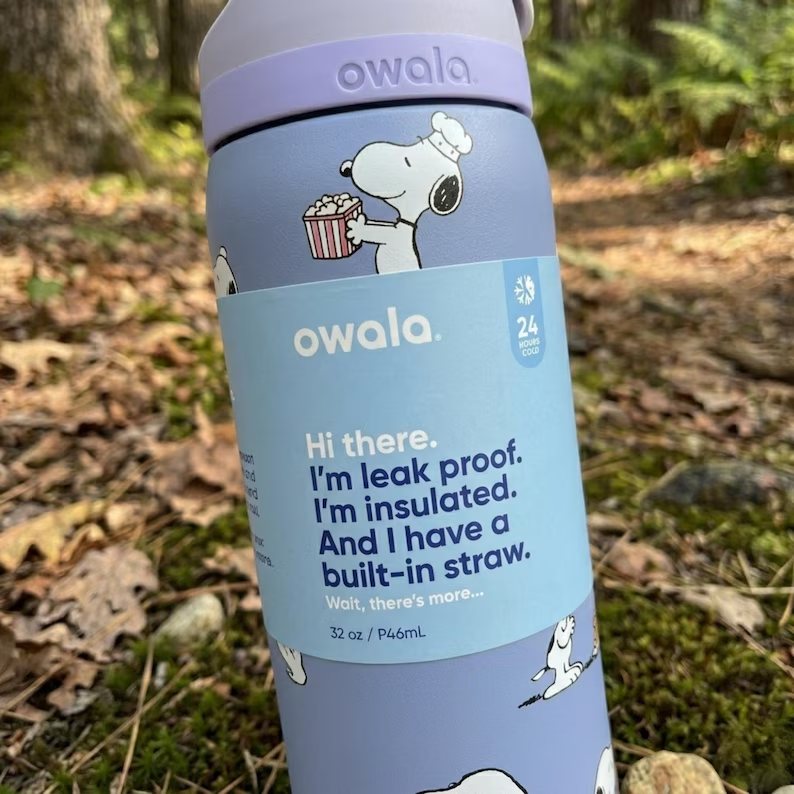 Snoopy Water Bottle Leak-proof and Insulated Straw Bottle 30oz