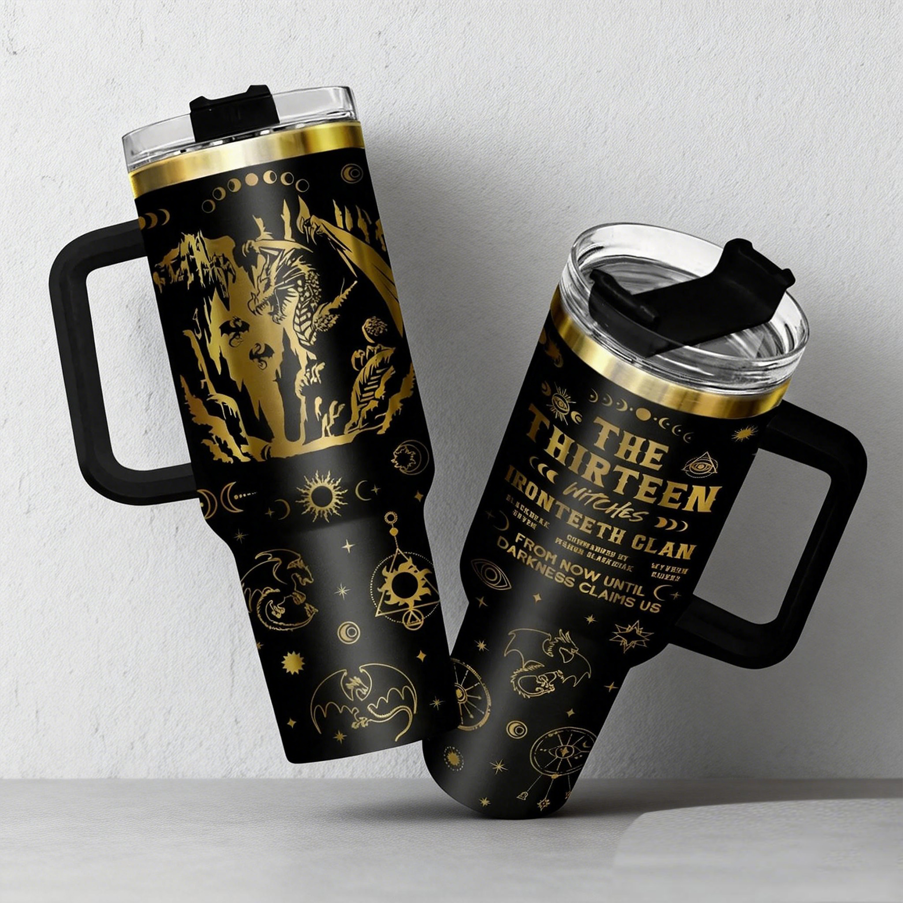 Fantasy Dragon 30oz or 40oz Stainless Steel Tumbler With Handle HG