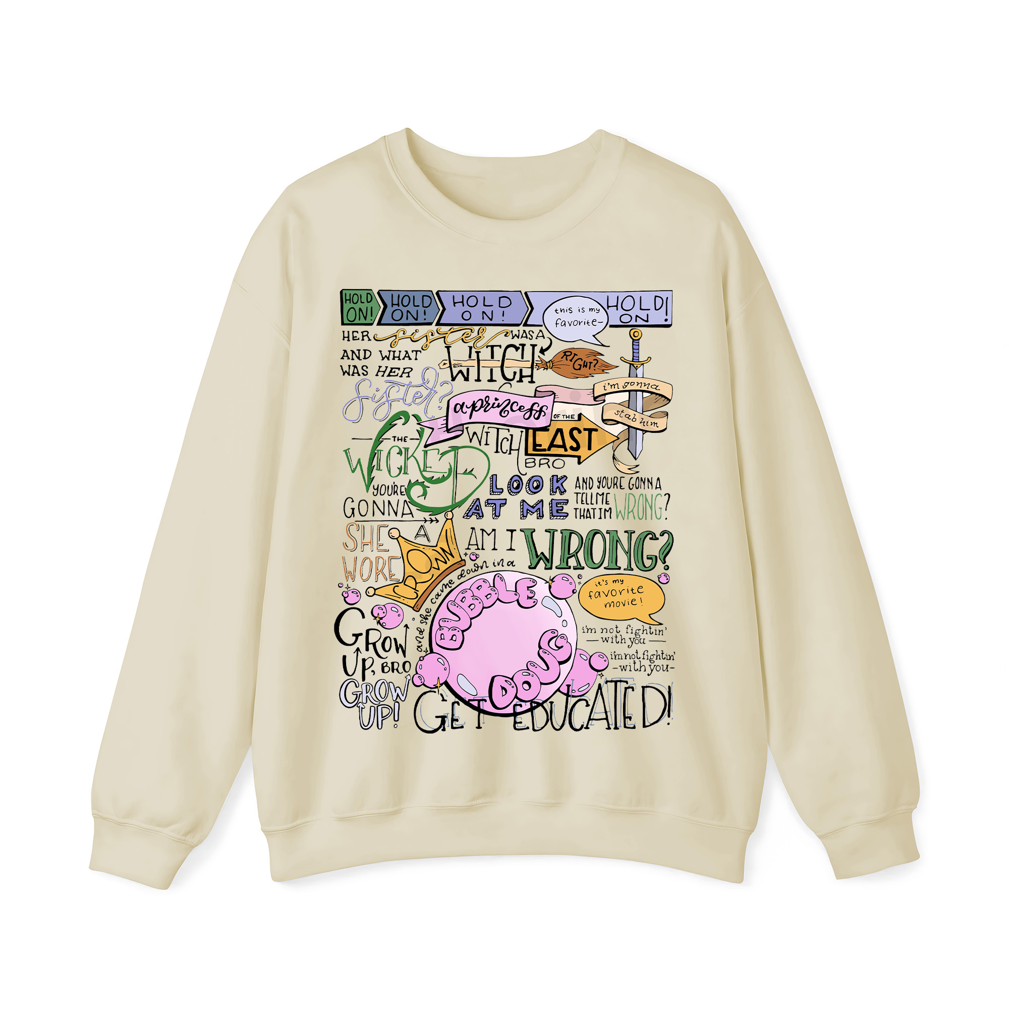 Wicked Witch of the East Bro Hand Lettered Crewneck Sweatshirt