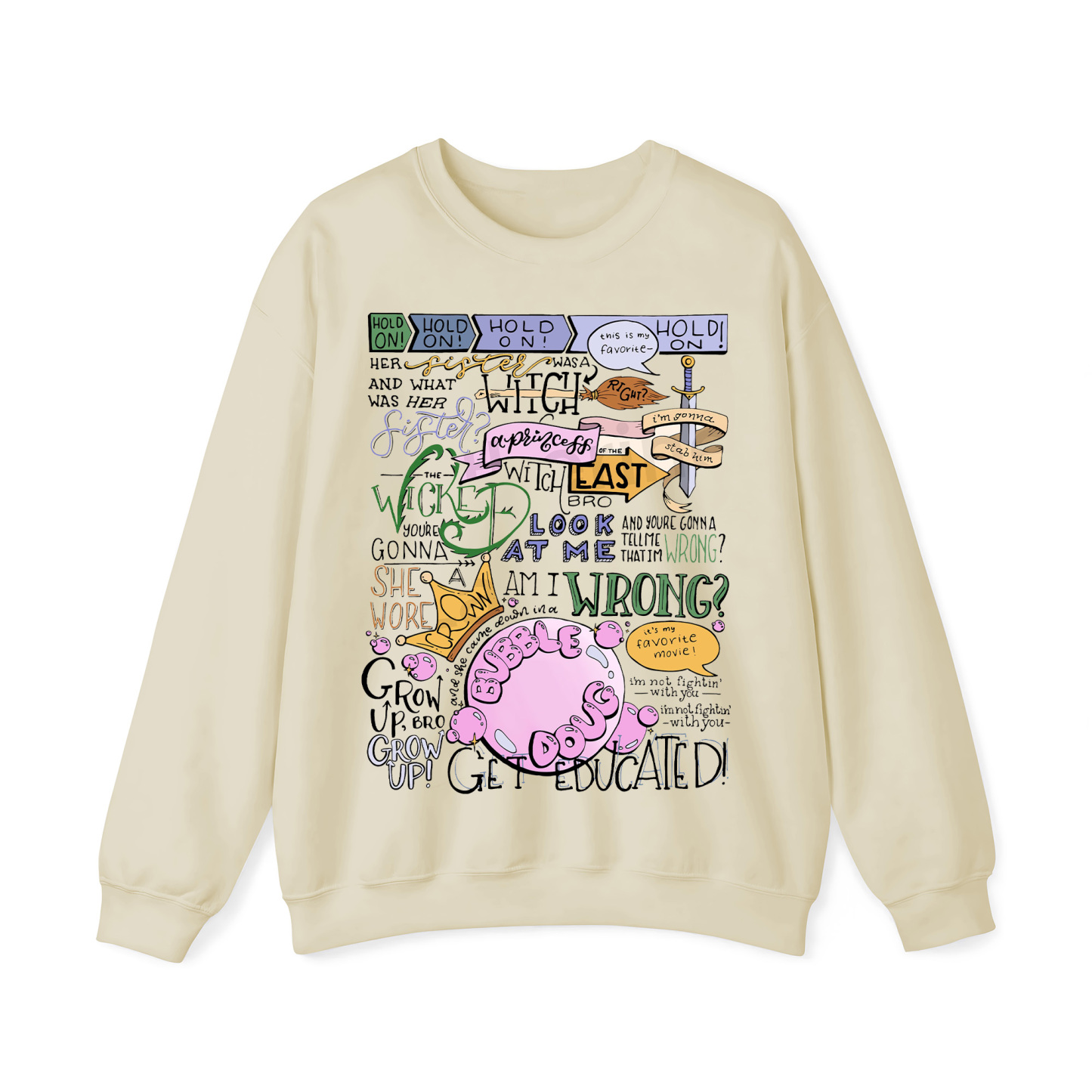 Wicked Witch of the East Bro Hand Lettered Crewneck Sweatshirt
