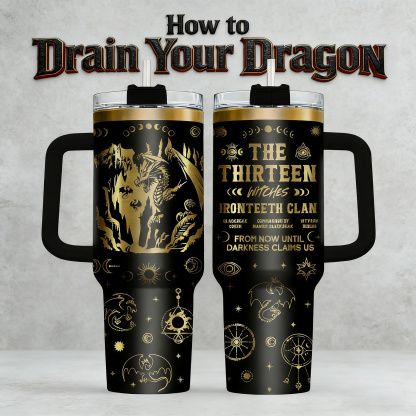 Fantasy Dragon 30oz or 40oz Stainless Steel Tumbler With Handle HG