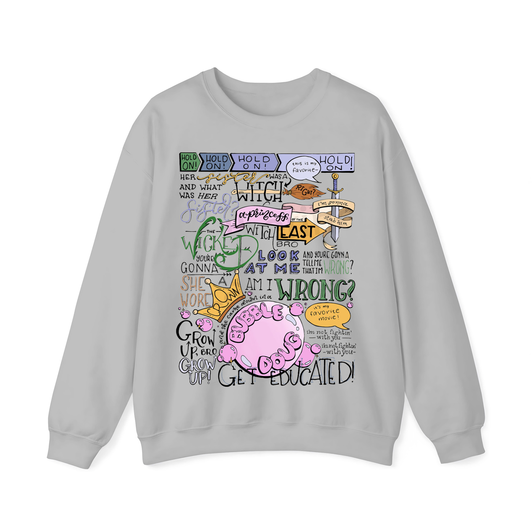 Wicked Witch of the East Bro Hand Lettered Crewneck Sweatshirt