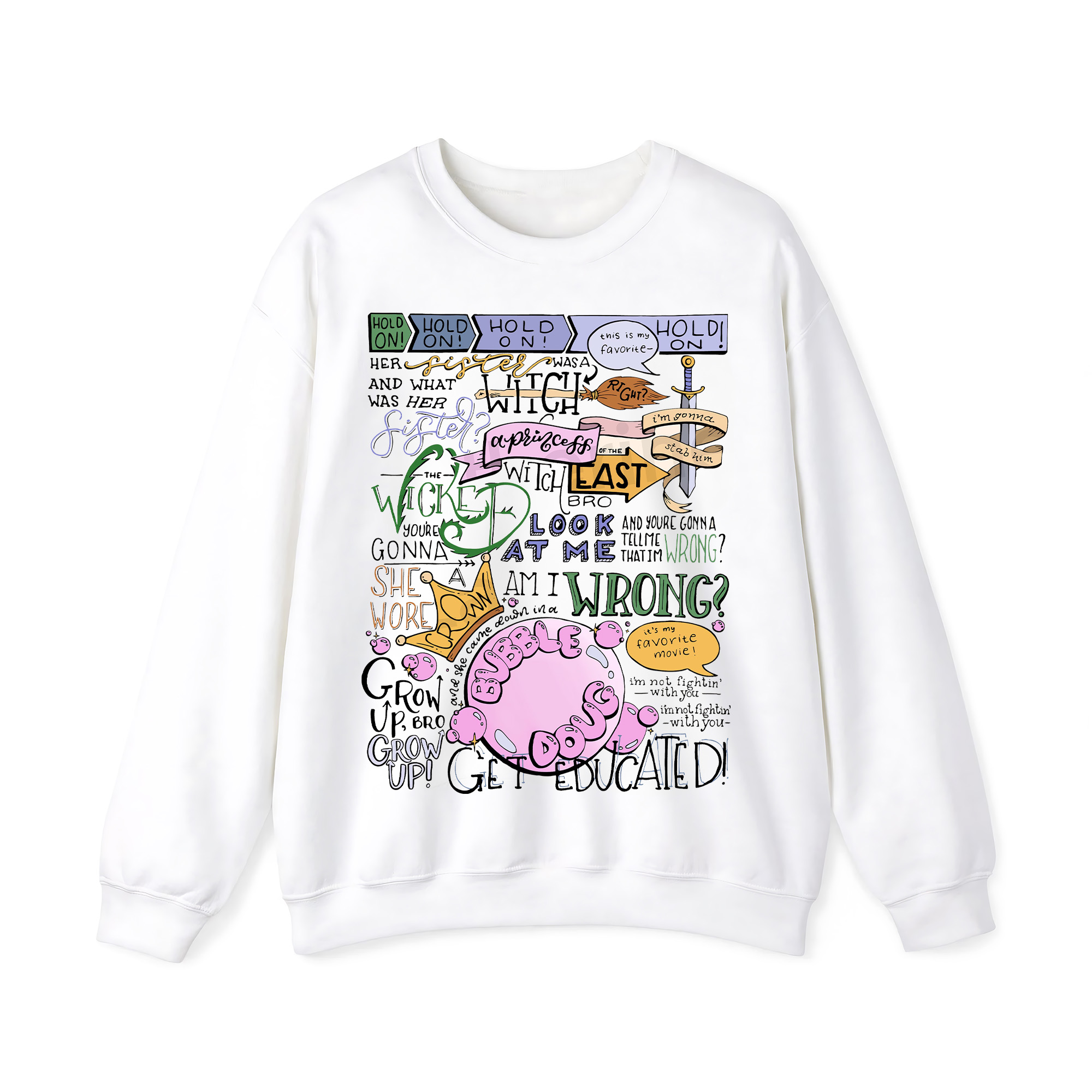 Wicked Witch of the East Bro Hand Lettered Crewneck Sweatshirt
