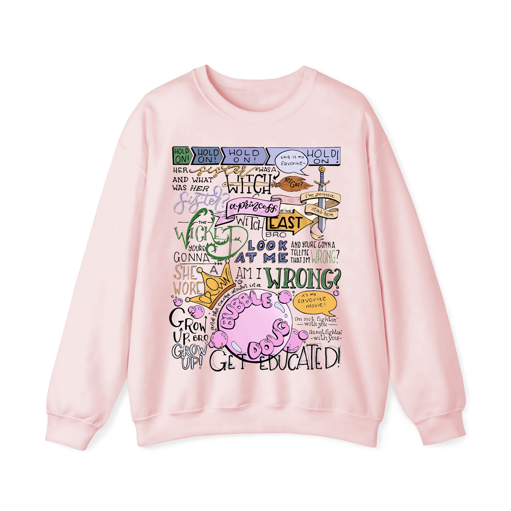 Wicked Witch of the East Bro Hand Lettered Crewneck Sweatshirt