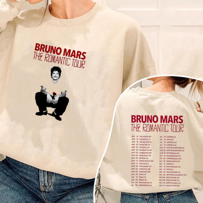 Bruno Mars The Romantic Tour 2026 Unisex Tee