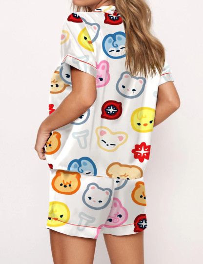 Stray Kid Tour Silky Satin Pajama Set For Women