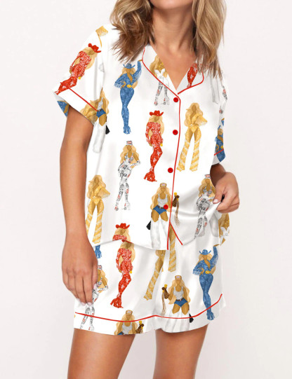 Cowboy Carter Tour Silky Satin Pajama Set For Women