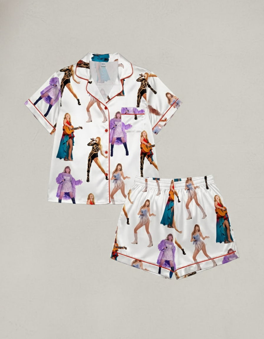Eras Tour Miami New Outfits Satin Pajama Set For Women
